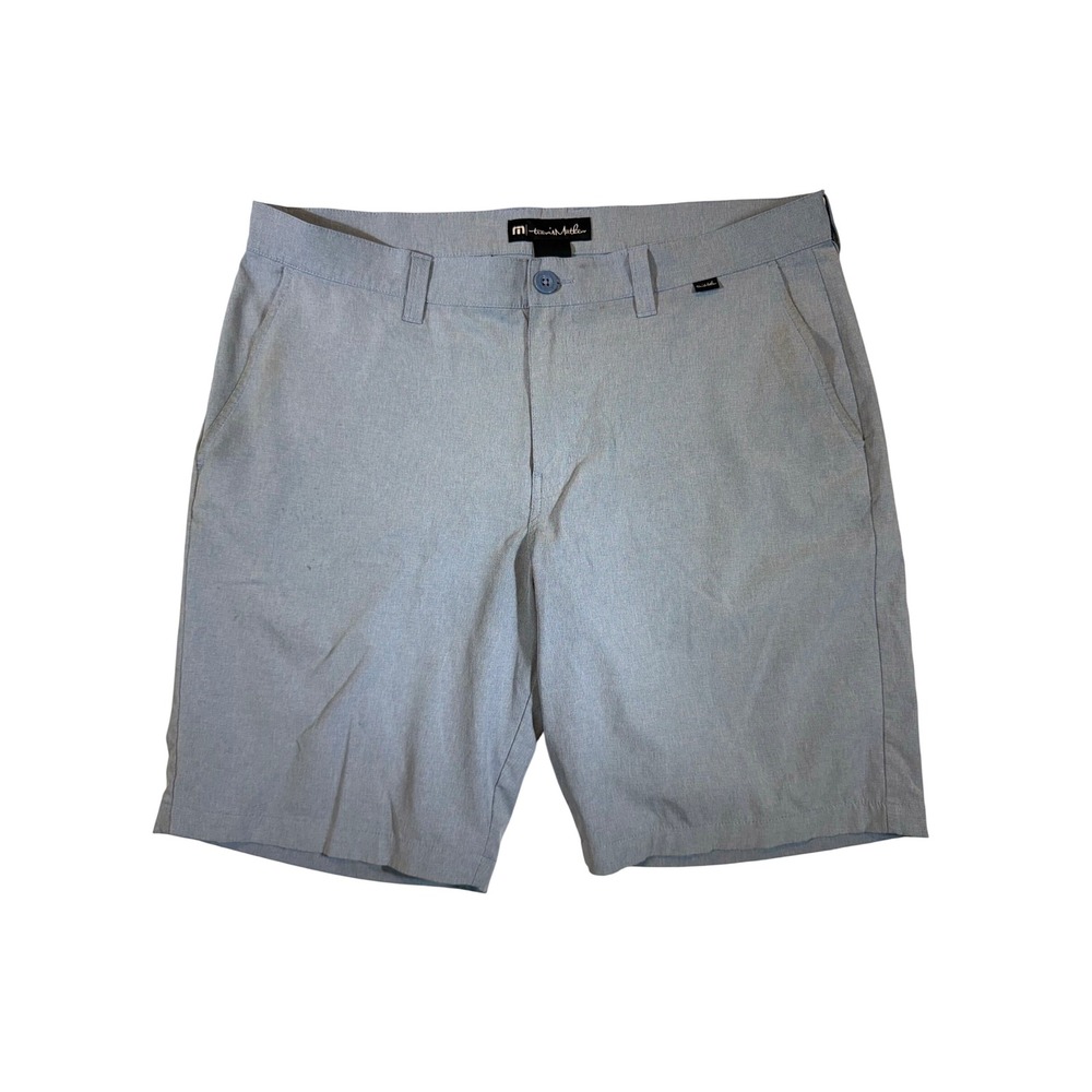 Travis Mathew Mens Size 36 Gray Golf Shorts Performance Stretch Flat Front